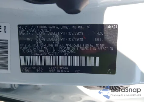 2023 Toyota Highlander Hybrid Xle Bronze from USA, damaged, VIN 5TDAARAH0PS524833